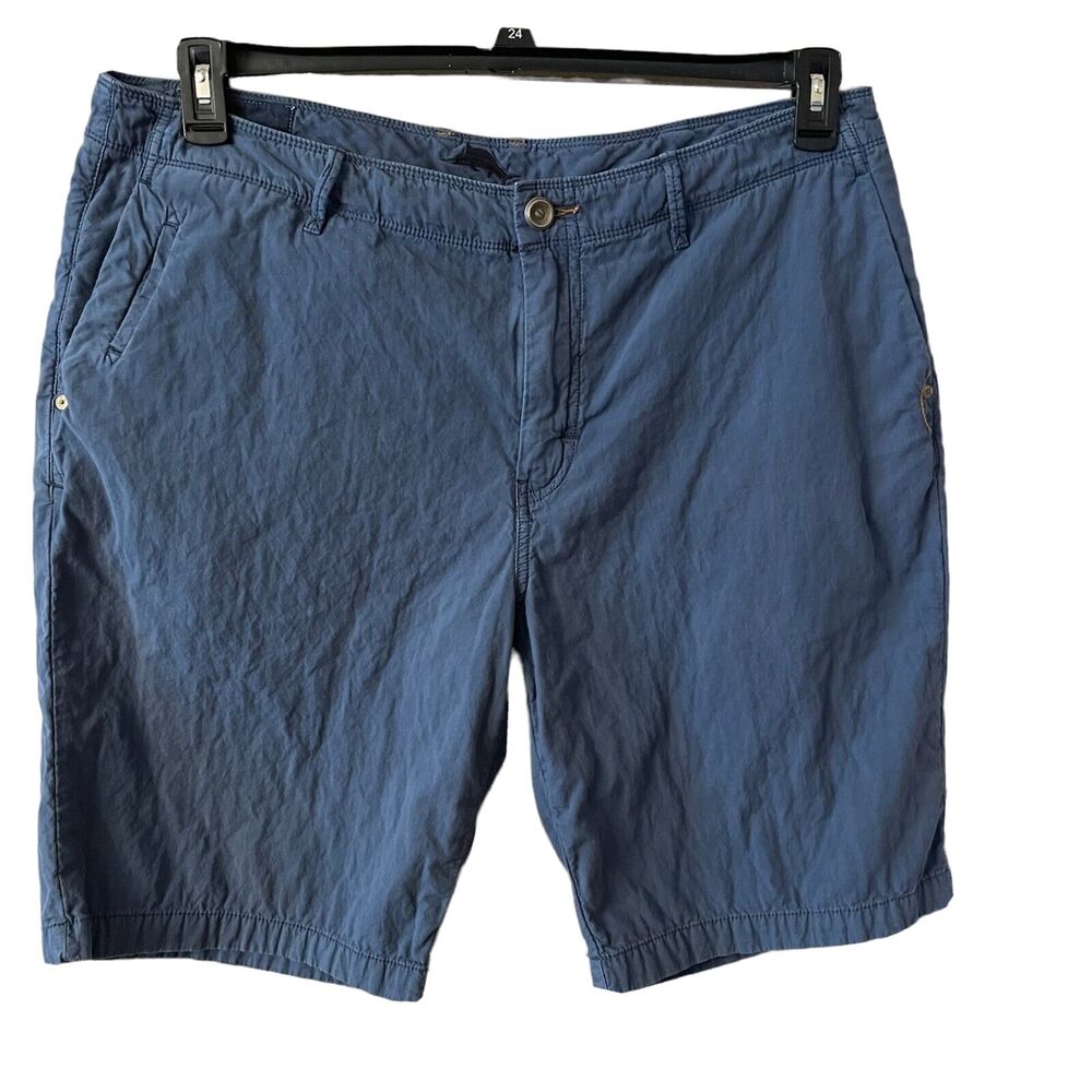 Tommy Bahama Shorts Mens 38 Blue Chino 9.5”Inseam Flat Front Cotton Summer
